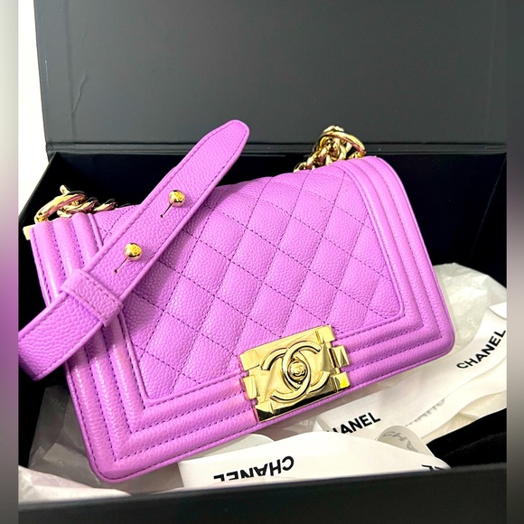 💜 Caviar Quilted Small Boy Flap Violet💜 - Picture 2 of 6